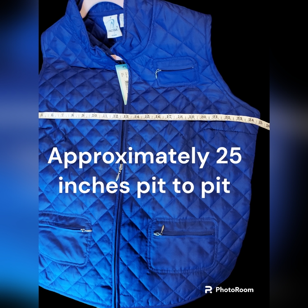I ACTIVE Royal Blue Lightweight Quilted Vest Women's Size 2X NWT - Picture 7 of 8